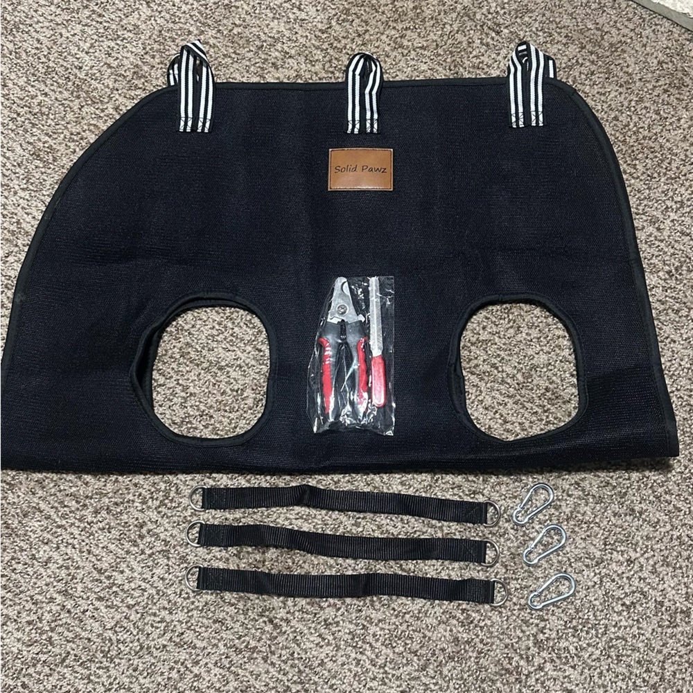 NEW Solid Pawz Black Dog Hammock for Grooming